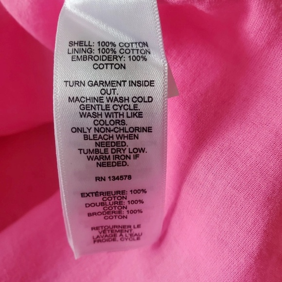 Vineyard Vines Woman's Pink Eyelet Top Tiered Coquette Girl Beach Feminine Sz XS - Picture 7 of 7